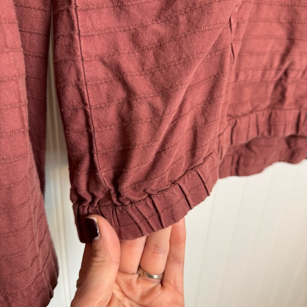 Prana Farin Hooded Pullover Organic Cotton Brick Red Women’s Size Medium - Picture 5 of 12